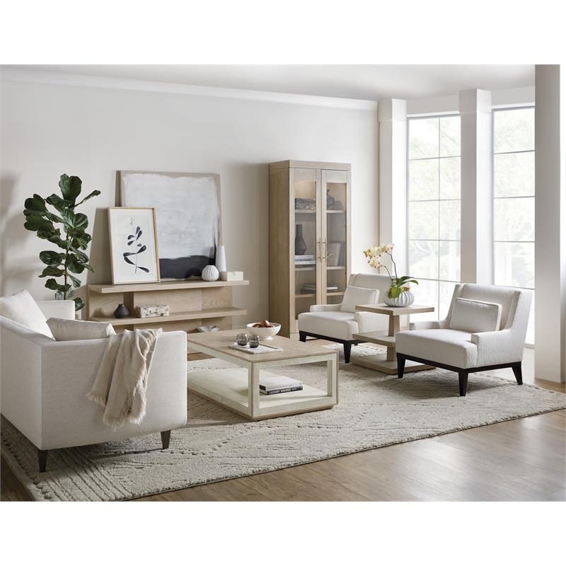 Bowery Hill Rectangle Cocktail Table with Casters in Pebble and Taupe