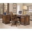 Bowery Hill Executive L Shaped Computer Desk in Medium Clear Cherry