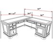 Bowery Hill Executive L Shaped Computer Desk in Medium Clear Cherry