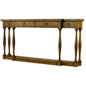 Bowery Hill 4 Drawer Wood Console Table in Drift Brown Finish