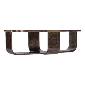 Bowery Hill Rectangle Cocktail Table with Gold Metal X-Motif Base