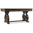 Bowery Hill 3 Drawer Home Office Writing Desk in Rustic Walnut Brown