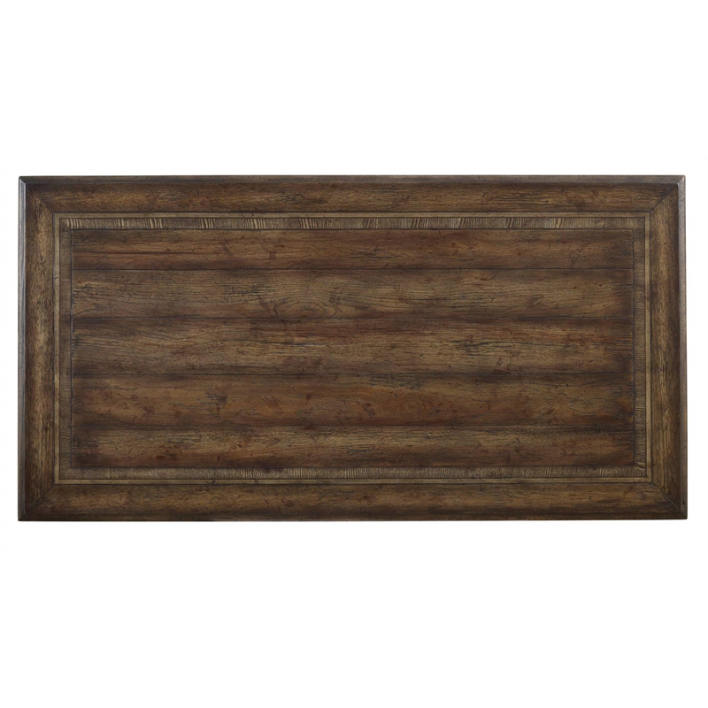 Bowery Hill 3 Drawer Home Office Writing Desk in Rustic Walnut Brown