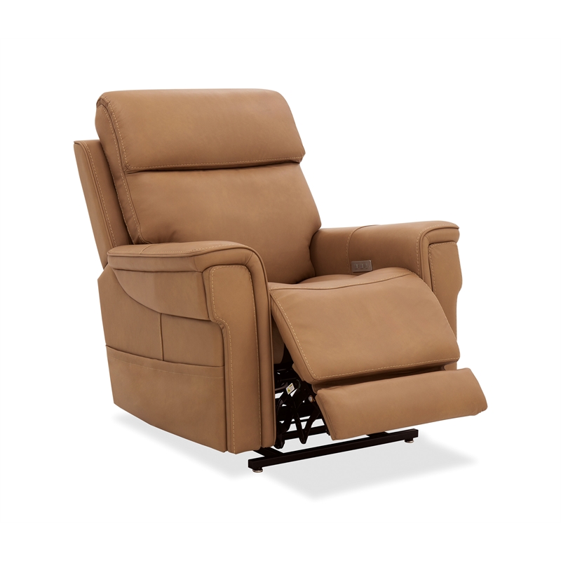 Bowery Hill Power Lift Recliner Chair with Headrest in Brown Leather