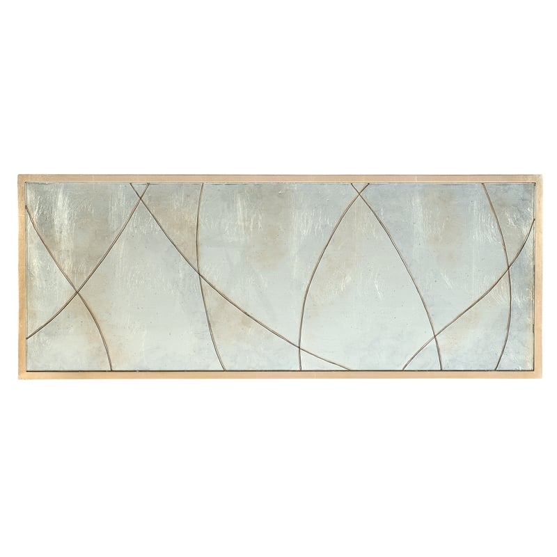Bowery Hill 2 Door Metal and Glass Accent Chest in Gold and Silver