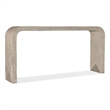 Bowery Hill Rectangle Ridged Console Table in Light Brown Wood Finish