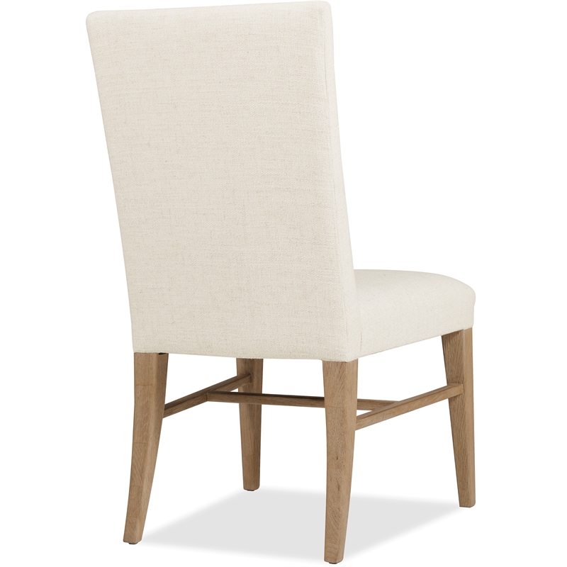 Bowery Hill Upholstered Oak Dining Side Chair in Buckboard Beige Wood
