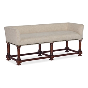 Bowery Hill 25.25&quot Traditional Upholstered Bed Bench in Cherry Brown