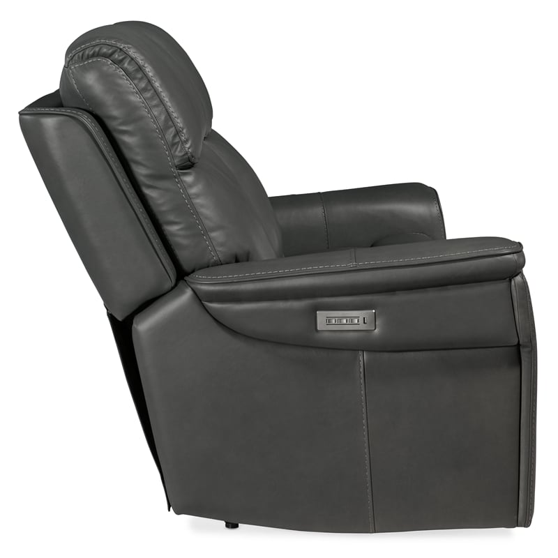 Bowery Hill Zero Gravity Power Loveseat with Power Headrest in Gray