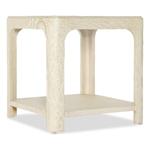 Bowery Hill Square Raffia Wrapped End Table in Cream Flax Finish