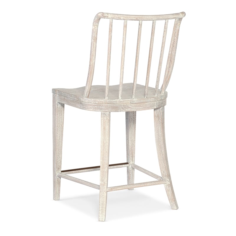 Bowery Hill Spindle Back Beech Counter Chair in Whitewashed Surf