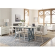 Bowery Hill Spindle Back Beech Counter Chair in Whitewashed Surf