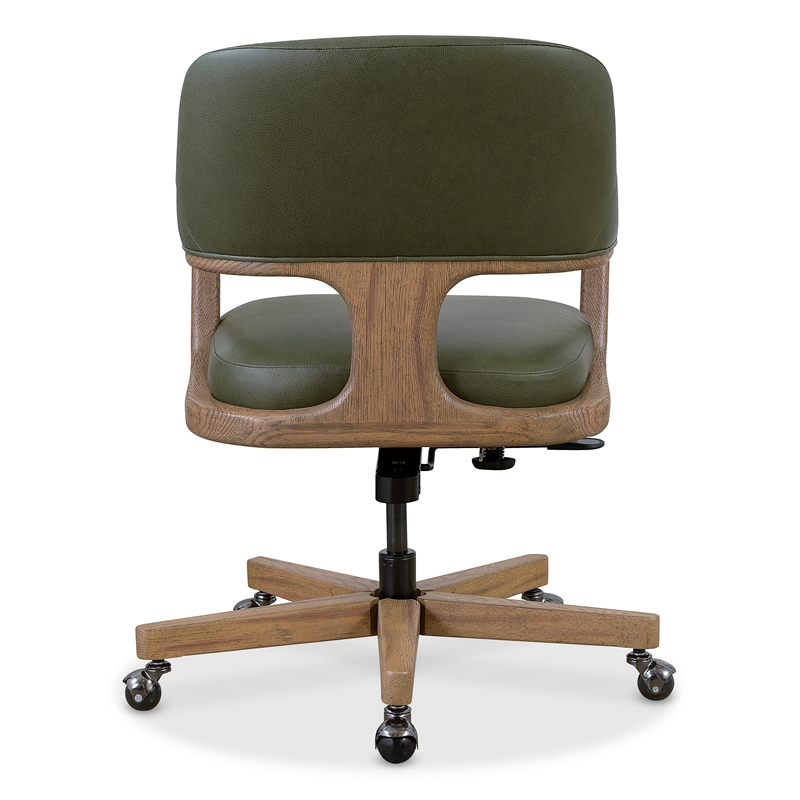 Bowery Hill Executive Swivel Tilt Chair in Forest Green Leather
