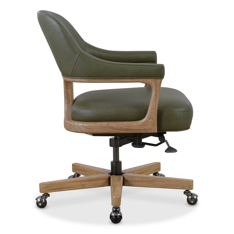 Bowery Hill Executive Swivel Tilt Chair in Forest Green Leather