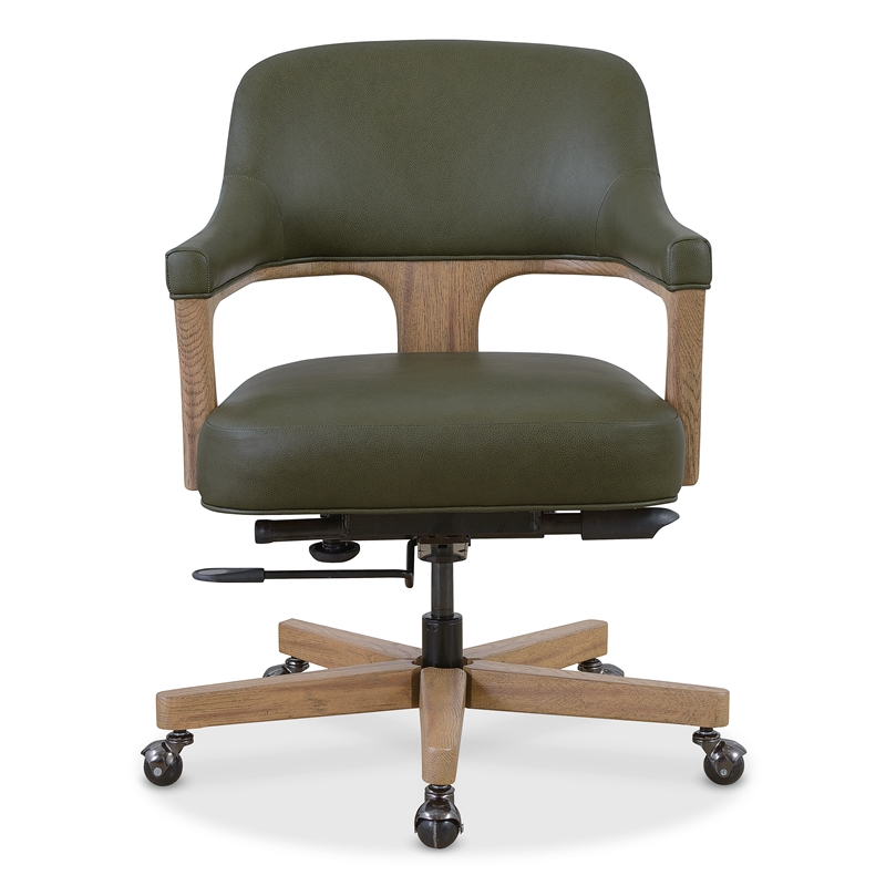 Bowery Hill Executive Swivel Tilt Chair in Forest Green Leather