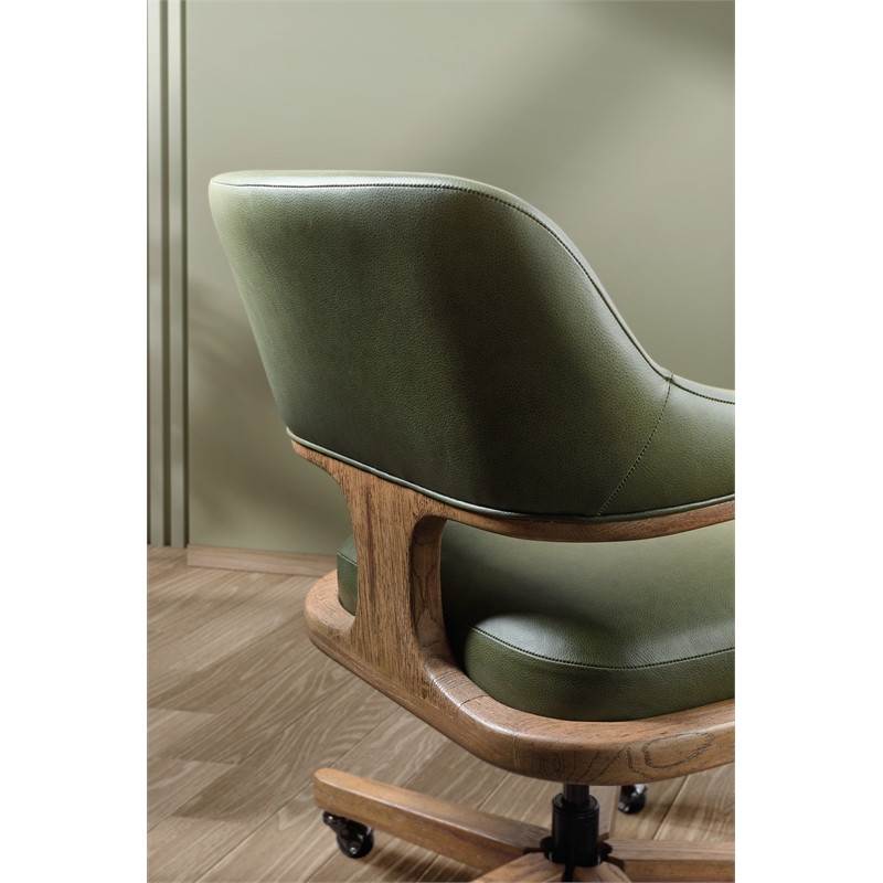 Bowery Hill Executive Swivel Tilt Chair in Forest Green Leather