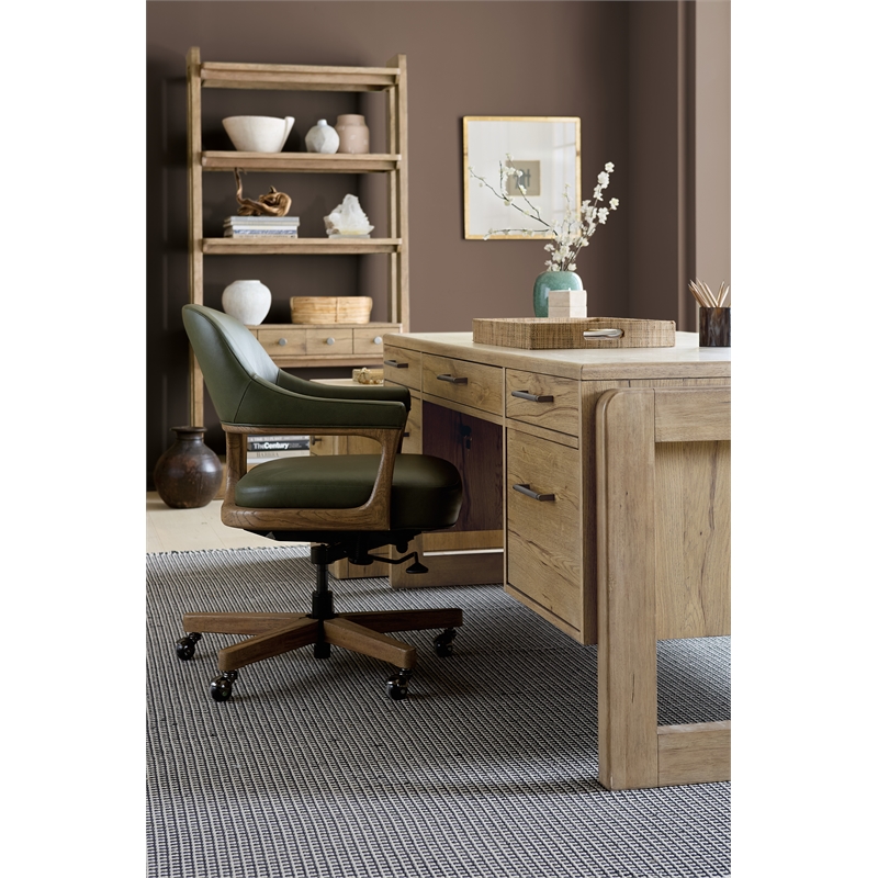 Bowery Hill Executive Swivel Tilt Chair in Forest Green Leather