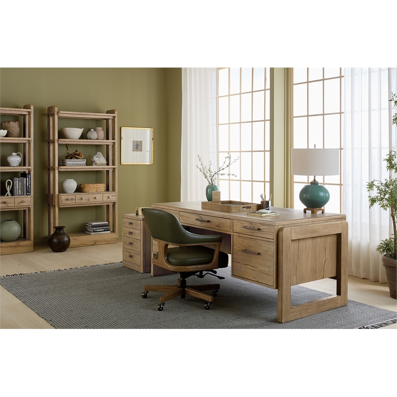 Bowery Hill Executive Swivel Tilt Chair in Forest Green Leather