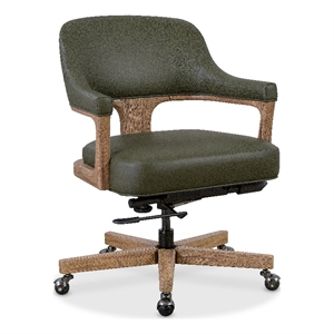 Bowery Hill Executive Swivel Tilt Chair in Forest Green Leather
