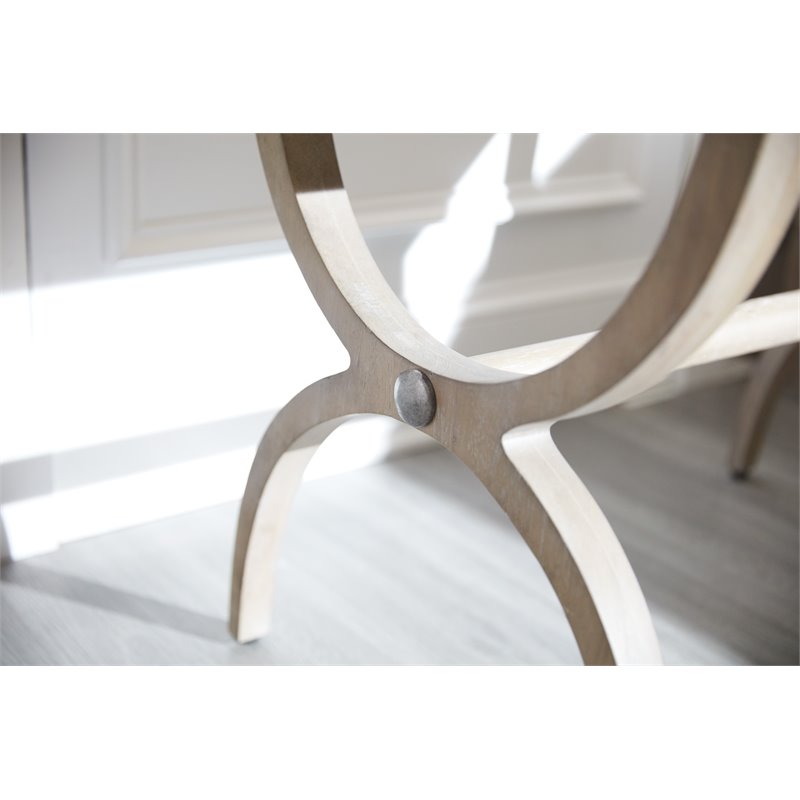 Bowery Hill 1 Drawer Leg Nightstand in Greige and Antique White