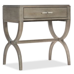 Bowery Hill 1 Drawer Leg Nightstand in Greige and Antique White