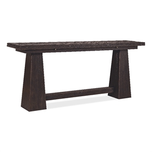 Bowery Hill Flip-Top Oak Console Table in Burnt Timber Black Wood