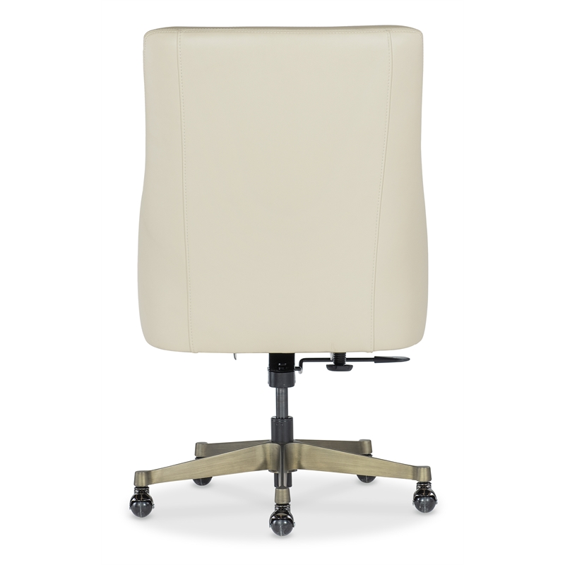 Bowery Hill Executive Swivel Tilt Chair in Beige Leather with Metal Base