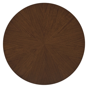 Bowery Hill Round 3 Post End Table in Classic Walnut Dark Natural Wood