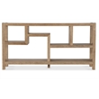 Bowery Hill Pecky Hickory Console Table with 6 Open Storage Areas