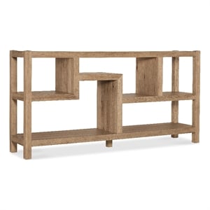Bowery Hill Pecky Hickory Console Table with 6 Open Storage Areas