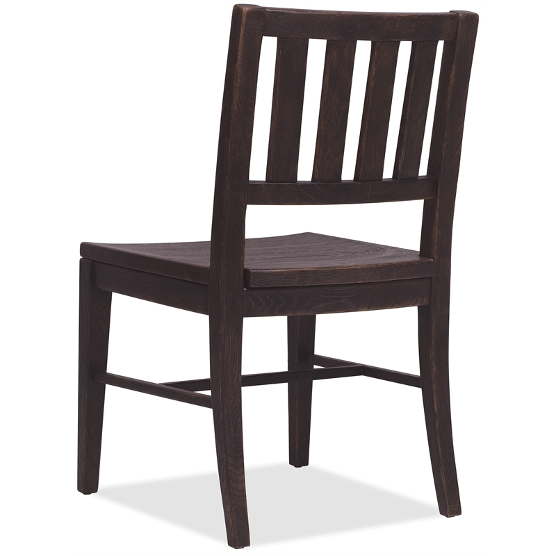 Bowery Hill Splatback Oak Dining Side Chair in Burnt Timber Black
