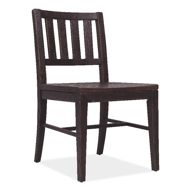 Bowery Hill Splatback Oak Dining Side Chair in Burnt Timber Black