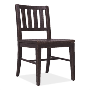 Bowery Hill Splatback Oak Dining Side Chair in Burnt Timber Black