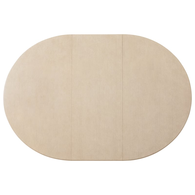 Bowery Hill Round Dining Table with 1 20-inch Leaf in Polished Limestone