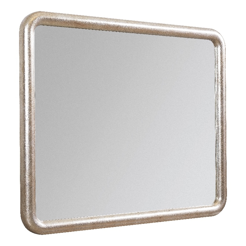 Bowery Hill Rectangle Bedroom Mirror with Silver Leaf Resin Frame