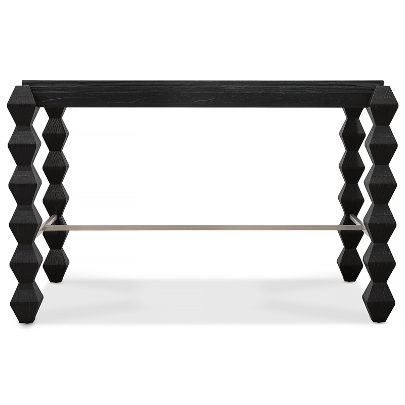 Bowery Hill Rectangle Gathering Desk in Charred Black Wood Finish
