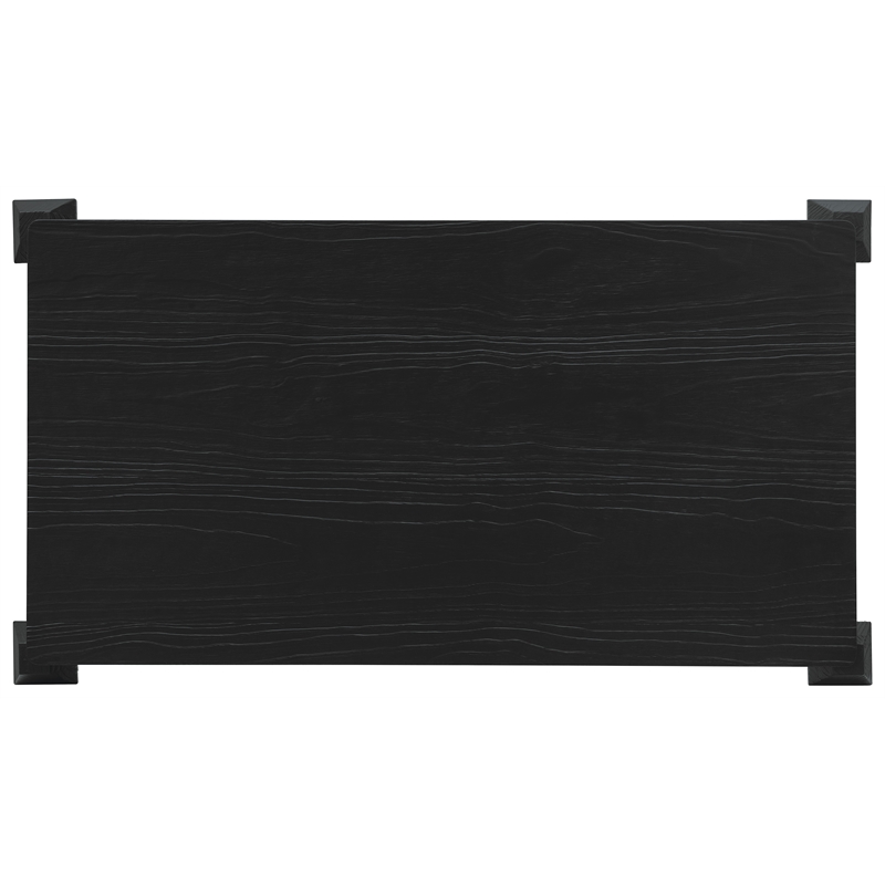Bowery Hill Rectangle Gathering Desk in Charred Black Wood Finish