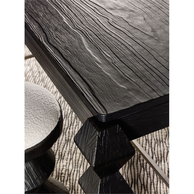 Bowery Hill Rectangle Gathering Desk in Charred Black Wood Finish
