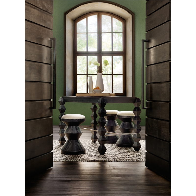 Bowery Hill Rectangle Gathering Desk in Charred Black Wood Finish