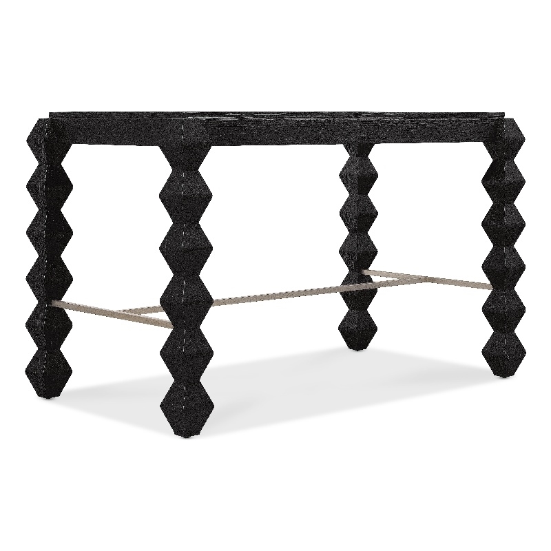 Bowery Hill Rectangle Gathering Desk in Charred Black Wood Finish