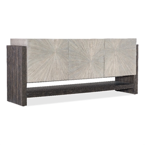 Bowery Hill 3 Door Paldao and Oak Credenza in Two Tone Brown Wood