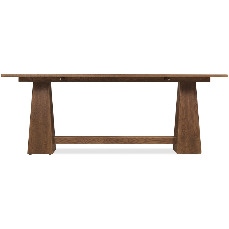 Bowery Hill Flip-Top Oak Console Table in Worn Saddle Brown Wood