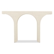 Bowery Hill Arched Burlap Wrapped Console Table in Cream Pebble Beach