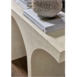 Bowery Hill Arched Burlap Wrapped Console Table in Cream Pebble Beach