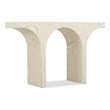 Bowery Hill Arched Burlap Wrapped Console Table in Cream Pebble Beach