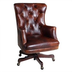 Bowery Hill Executive Leather Swivel Tilt Chair with Adjustable Height