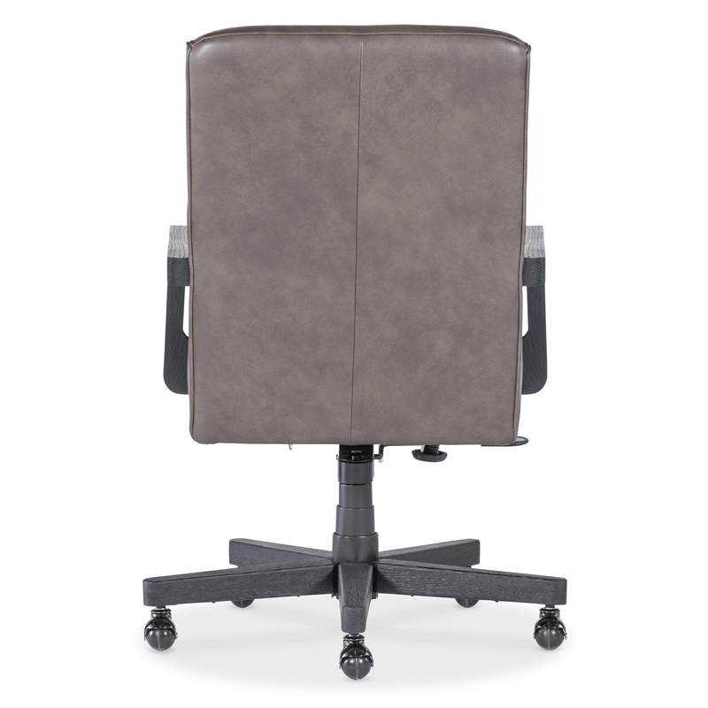 Bowery Hill Quilted Executive Swivel Tilt Chair in Dark Brown Leather