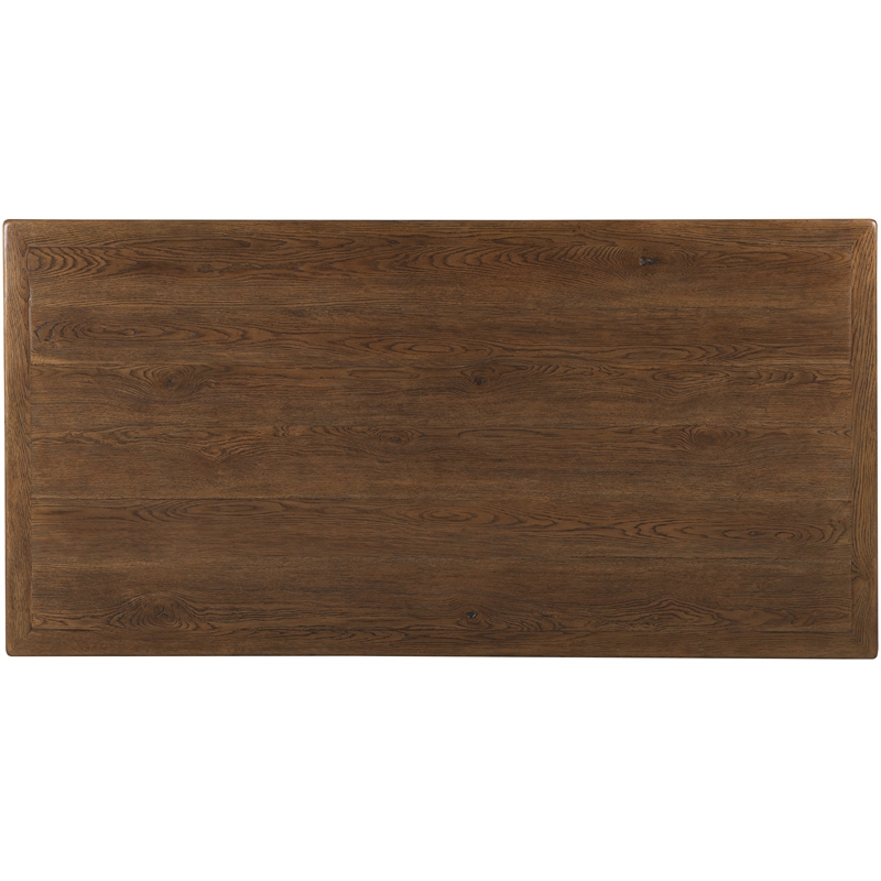 Bowery Hill 7 Drawer Executive Desk in Worn Saddle Brown Wood Finish