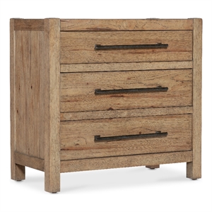 Bowery Hill Pecky Hickory 3 Drawer Nightstand in Light and Airy Finish