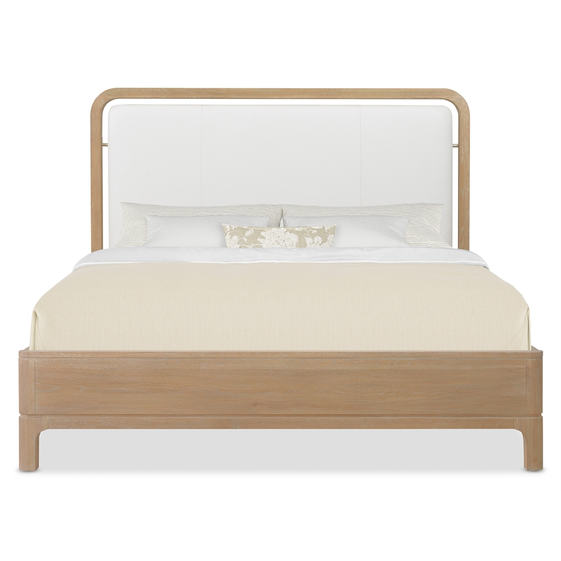 Bowery Hill California King Panel Bed in Sunbleached Beige Leather